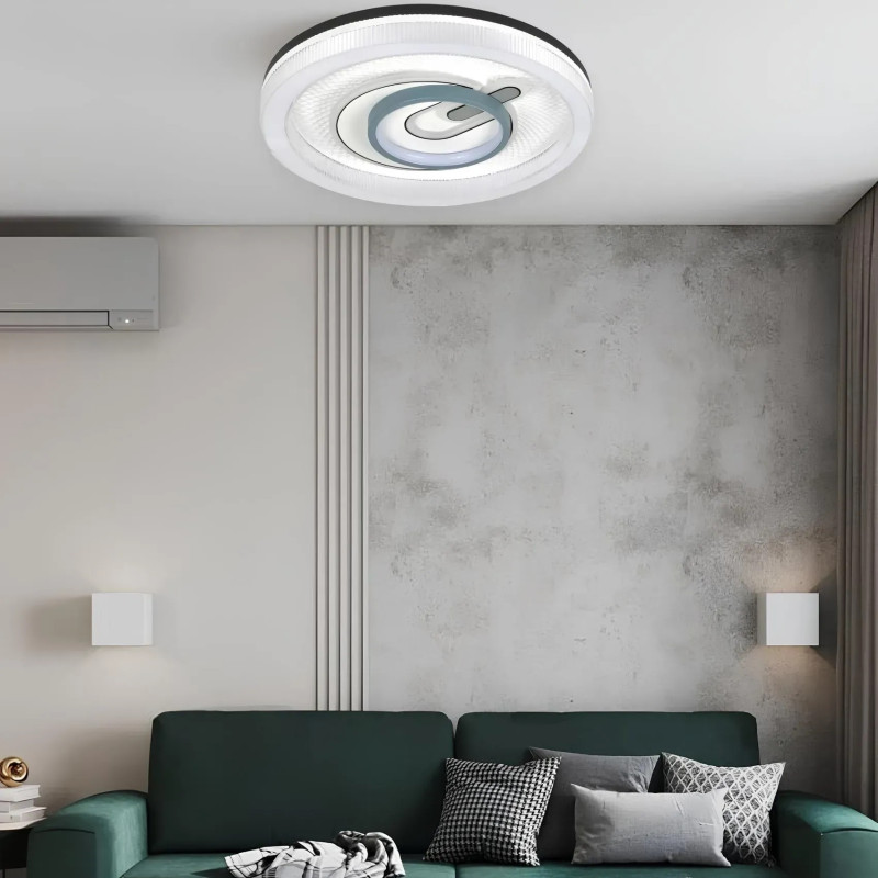 Потолковая светодиодная люстра 56W VALESO в стиле модерн 6500К бело-серая IP20 H-019 56W