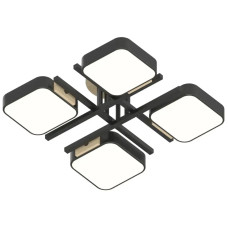 Стельова світлодіодна люстра 72W Valeso квадратної форми 3000/4200/6000К чорна IP20 XI3358-4