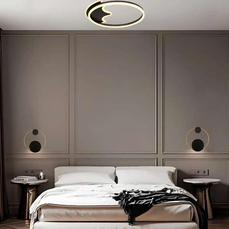 Стельова світлодіодна люстра 80W Sirius з круглим плафоном 3000-6500К коричнева IP20 N 5198/400 80W