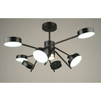 Стельова світлодіодна люстра Sirius 112W на вісім плафонів 3000-6500К чорна IP20 B N4182/8 112W BK