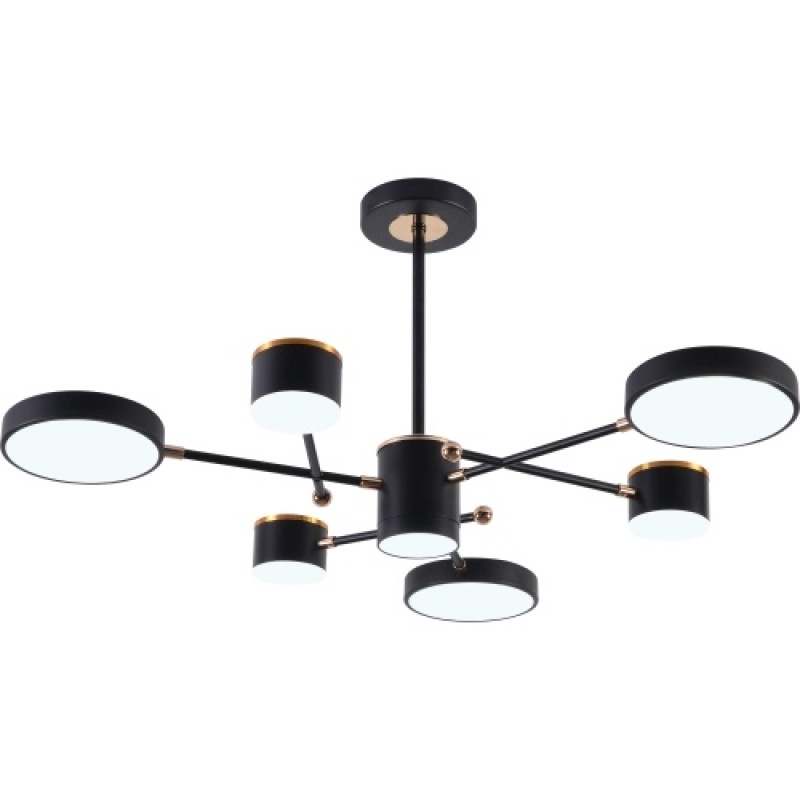Стельова світлодіодна люстра Sirius 114W на вісім плафонів 3000-6500К чорна IP20 B X13287/6 BK+FGD