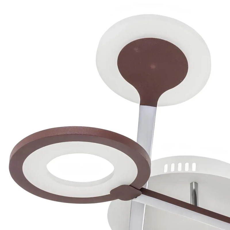 Потолочная светодиодная люстра Sirius 114W с круглыми плафонами 3000-6500К бело-коричневая IP20 1946