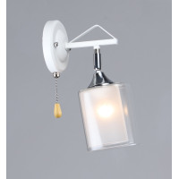 Бра настінне Valeso з металевим каркасом під лампу Е27 біле/хром IP20 B N6652/1W WT+CR