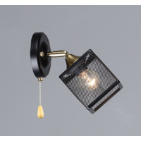 Бра настенное Valeso с металлическим каркасом под одну лампу Е27 черное IP20 N6606/1W