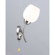 Бра настенное Valeso с металлическим каркасом под одну лампу Е27 никель IP20 N6629/1W