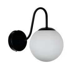 Бра настенное Valeso с одним шаровидным плафоном под лампу Е27 черное/белое IP20 BD673-1 BK