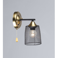 Бра настенное Valeso с плафоном-сеткой под одну лампу Е27 черное/медь IP20 B A4437/1W BK+COP 60W
