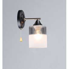 Бра настенное Valeso с плафоном в форме цилиндра под лампу Е27 черное/золото IP20 B A4409/1W BK+FG 60W