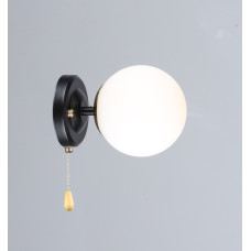 Бра настенное Valeso с плафоном в форме шара под одну лампу Е27 черное/медь IP20 B N6650/1W 60W