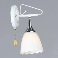 Бра настенное Valeso с поворотным плафоном под одну лампу Е27 белое/хром IP20 B N6684/1W 60W