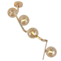 Потолочная люстра регулируемая VALESO на четыре стеклянных плафона под лампу Е14 золотая IP20 BX84020-4 GD