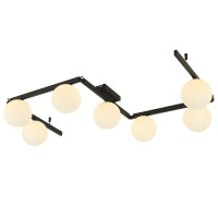 Потолочная люстра регулируемая VALESO на семь плафонов под лампу Е14 черная IP20 BX84016-7 BK