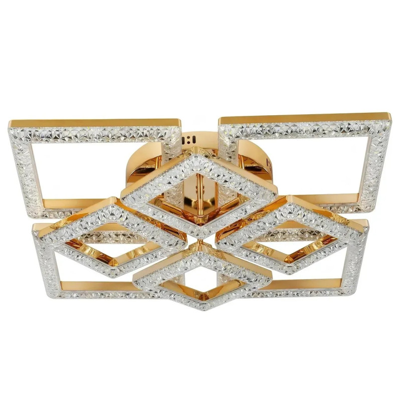 Потолковая светодиодная люстра 200W Sirius с пультом д/у 3000-6500К золотая IP20 G 2726/4+4 GD 100W*2