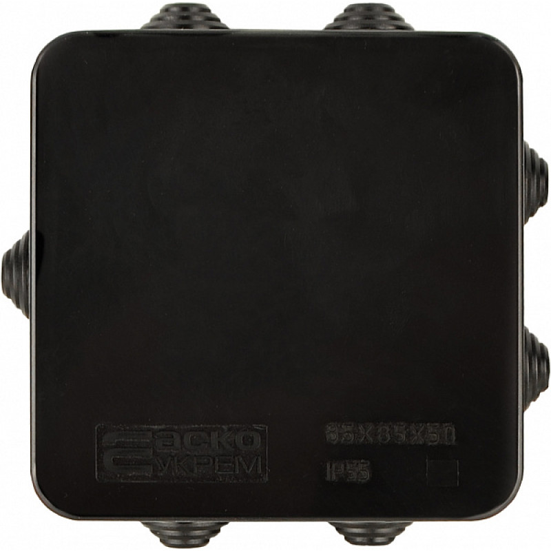 Коробка распределительная 85х85х50 IP44 АСКО Jet Black A0150170032