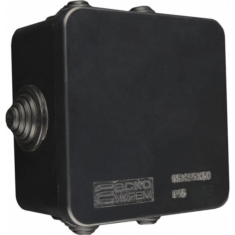Коробка распределительная 85х85х50 IP44 АСКО Jet Black A0150170032