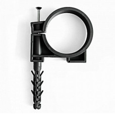 Обойма для труб и кабеля СКИМ с ударным шурупом D18-20мм черная (50шт)