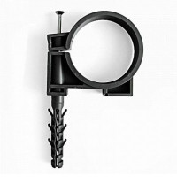 Обойма для труб и кабеля СКИМ с ударным шурупом D40мм черная (25шт)