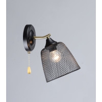 Бра настенное Valeso в стиле лофт под одну лампу Е27 черное/медь IP20 B K2293/1W BK+COP