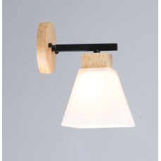 Бра настенное Valeso с деревянным каркасом под одну лампу Е27 черное IP20 B N6608/1W BK+WOOD)