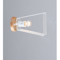 Бра настенное Valeso с деревянной крепью под одну лампу Е27 белое IP20 B N6687/1W