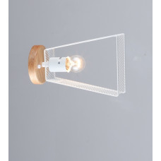 Бра настенное Valeso с деревянной крепью под одну лампу Е27 белое IP20 B N6687/1W