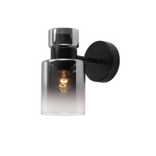 Бра настенное Valeso с дымчатым плафоном под лампу Е27 черное IP20 G 07470/1W Matte Black