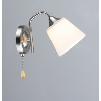 Бра настенное Valeso с круглым плафоном под лампу Е27 никель IP20 B N6599/1W SN