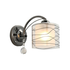 Бра настінне Valeso з кришталевим декоративним підвісом під лампу Е27 чорне IP20 G 07476/1W Pearl bl