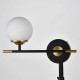 Бра настінне Valeso з кулястим плафоном під одну лампу Е27 чорне/мідь IP20 BD605-1 BK+Copper