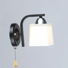 Бра настенное Valeso с выключателем под одну лампу Е27 черное/хром IP20 B A1507/1W