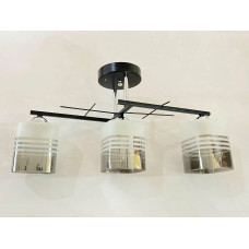 Стельова Люстра на 3 плафони Valeso 6910B/3 (Чорний+Хром)
