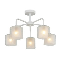 Стельова люстра Valeso на п'ять скляних плафонів під лампу Е27 біла IP20 G 07469/5 Matte White