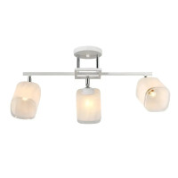 Потолочная люстра Valeso на три квадратных плафона под лампу Е27 белая/хром IP20 G 07472/3 Matte White+C