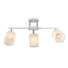 Потолочная люстра Valeso на три квадратных плафона под лампу Е27 белая/хром IP20 G 07472/3 Matte White+C