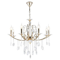 Люстра подвесная Sirius на восемь патронов с прозрачными подвесами под лампу Е14 бронзовая IP20 B NH4921