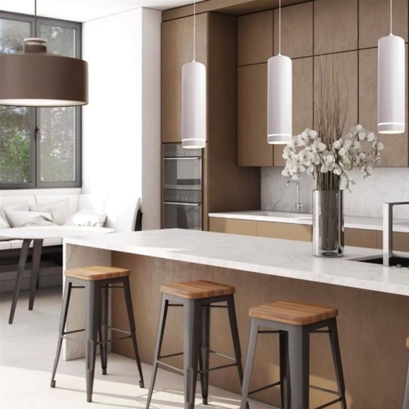 Люстра подвесная Sirius в стиле лофт с металлическим корпусом 4100К белая IP20 PRDS 3607-P 9W WT