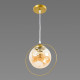 Люстра подвесная Sirius со стеклянным плафоном под лампу Е27 золотая IP20 Л 7369/1A CG