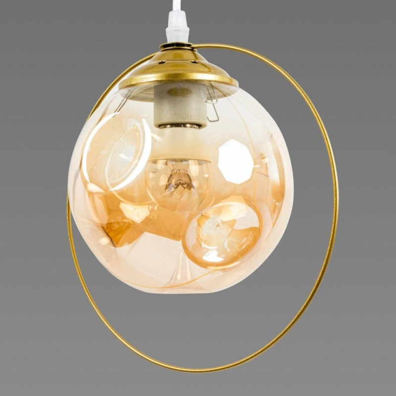 Люстра подвесная Sirius со стеклянным плафоном под лампу Е27 золотая IP20 Л 7369/1A CG