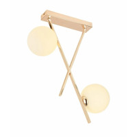 Потолочная люстра VALESO с металлическим каркасом под две лампы Е14 золотая IP20 BC84017-2 GD