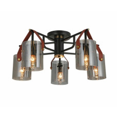 Стельова люстра Valeso на 5 затемнених плафонів під лампу Е27 чорна/мідь IP20 G 321036/5 Copper+Matt