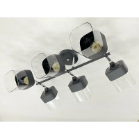 Стельова люстра Valeso на шість прозорих плафонів під лампу Е27 чорна/хром IP20 91134/6