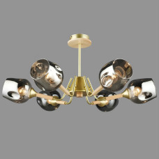 Потолочная люстра Valeso на шесть затемненных плафонов под лампу Е27 черная/золото IP20 N6619/6