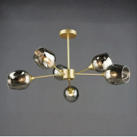 Потолочная люстра Valeso на шесть затемненных плафонов под лампу Е27 золото IP20 N6621/6