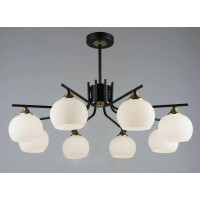 Потолочная люстра Valeso на восемь круглых плафонов под лампу Е27 черная/медь IP20 N6616/8