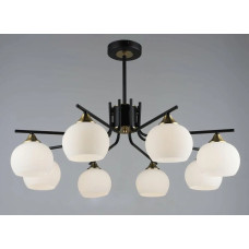 Стельова люстра Valeso на вісім круглих плафонів під лампу Е27 чорна/мідь IP20 N6616/8