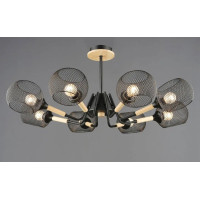 Потолочная люстра Valeso на восемь металлических плафонов под лампу Е27 черная IP20 N6620/8