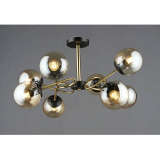 Стельова люстра Valeso на вісім плафонів у формі кулі під лампу Е27 чорна/мідь IP20 A4419/8