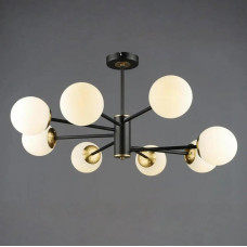 Стельова люстра Valeso на вісім сферичних плафонів під лампу Е27 чорна/мідь IP20 B N6650/8