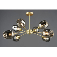 Потолочная люстра Valeso на восемь затемненных плафонов под лампу Е27 черная/золото IP20 N6621/8