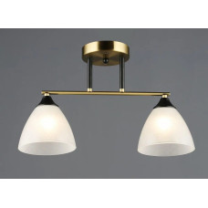 Стельова люстра Valeso з металевим каркасом під дві лампи Е27 чорна/мідь IP20 A4410/2